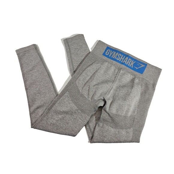 ALK Small Gymshark Gray High Rise Stretchy Heather Gray Yoga Pants Leggings EUC - Picture 1 of 3